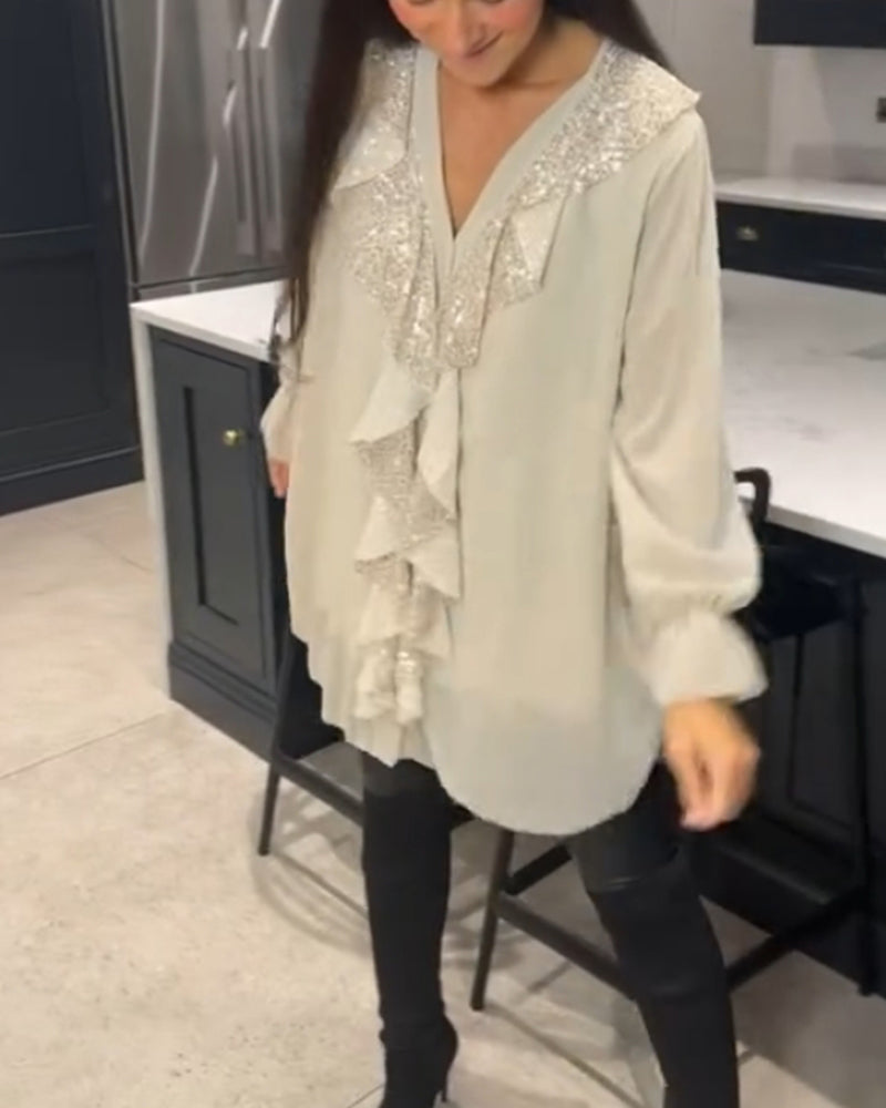 Blouse à volants et style élégant